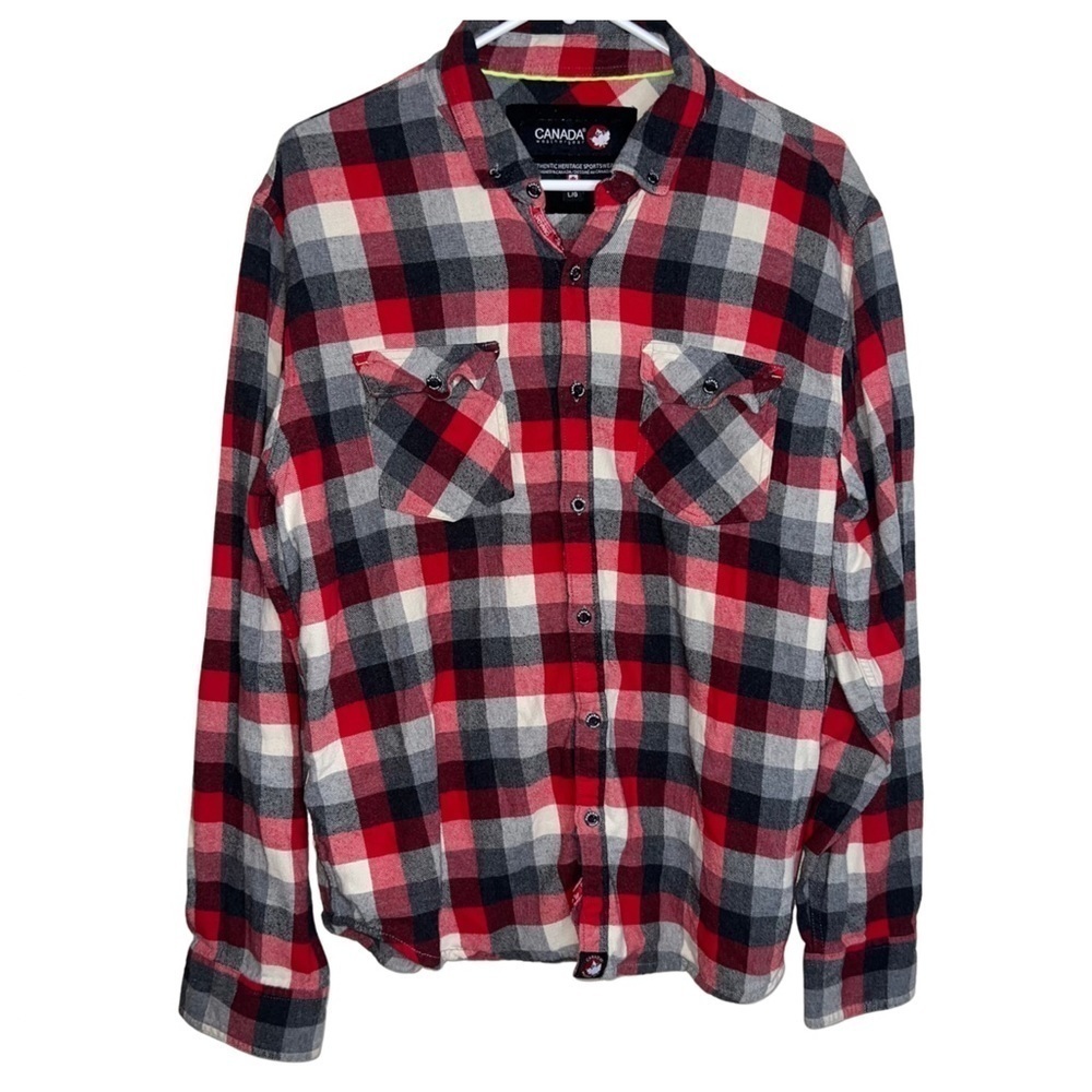 Canada Weather Gear Men’s Buffalo Checked Flannel Button Down Size Large